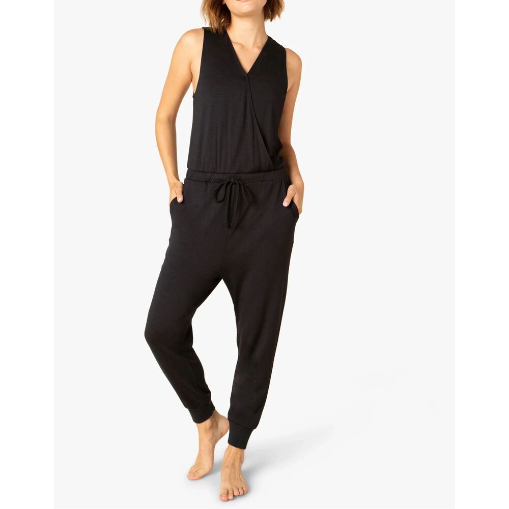 BEYOND YOGA Easy Gather‎ Slouchy Jumpsuit Black Small